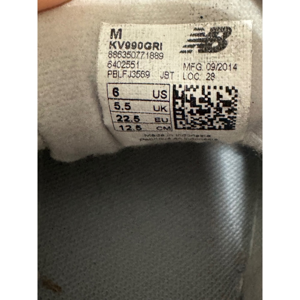 New Balance 990v3 Grey Suede Mesh Toddler Sneakers KV990GRI Size 6 US Kids - Picture 7 of 7